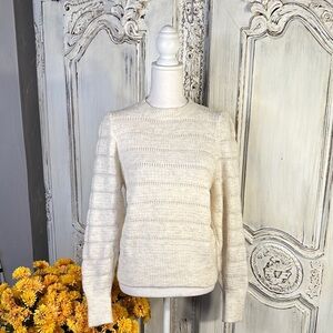 Top Shop Classic Crew Neck Popover Cream Women's Sweater